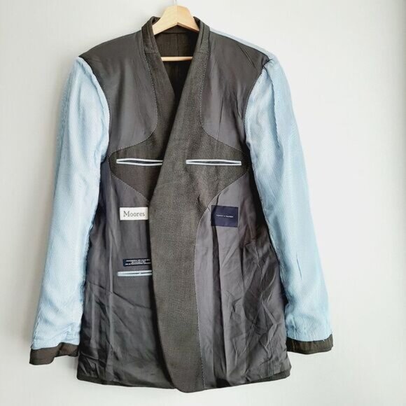 TOMMY HILFIGER 100% Wool Blazer Jacket Pin-Stripe Gray Men's Sz 42 L - Picture 10 of 14